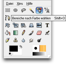 Das Werkzeug Nach Farbe auswählen im Werkzeugfenster.